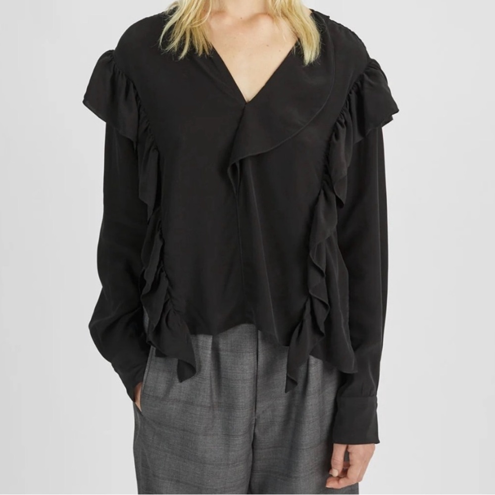 Isabel Marant Black Ruffled Blous